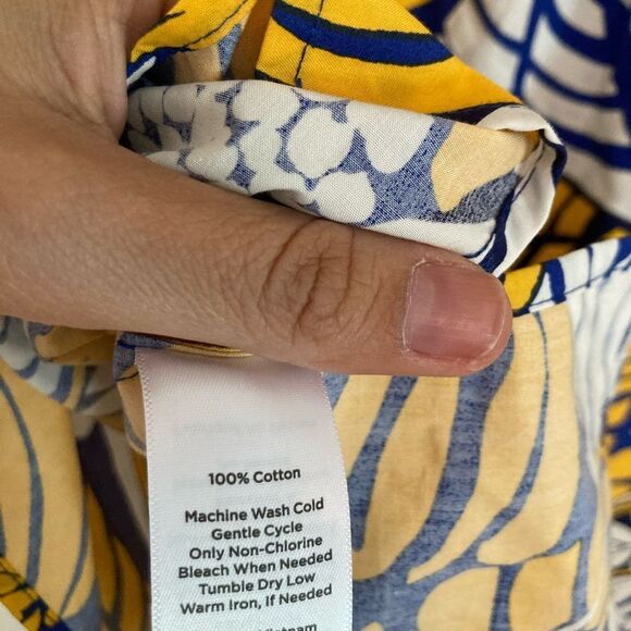 TALBOTS TIE BACK TOP - COLORBLOCK LEAVES‎ - Picture 5 of 5